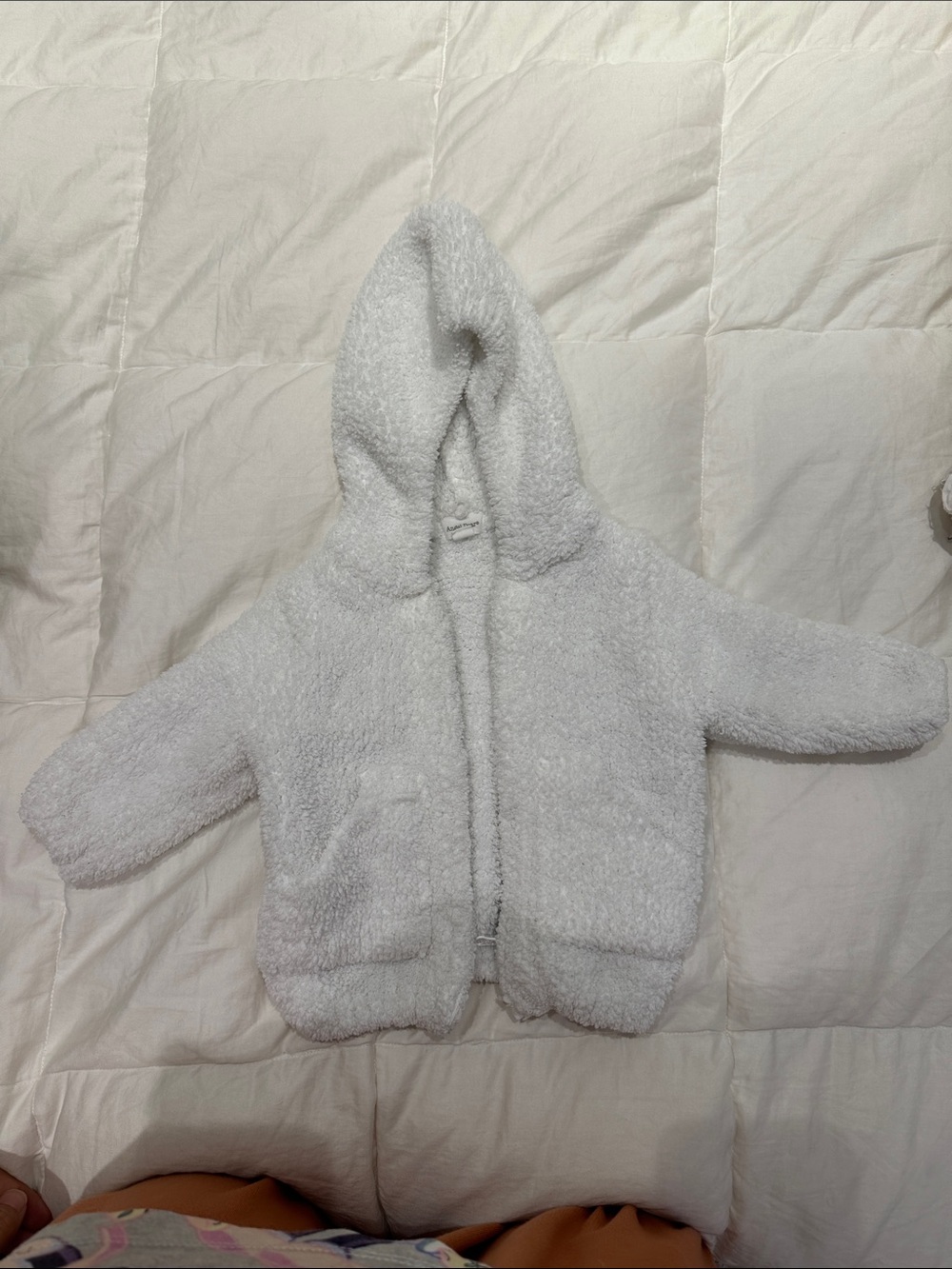 Angel Dear Cozy Sherpa Hooded Jacket in White